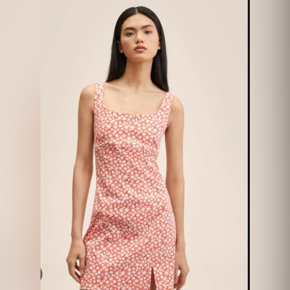 Mango Orange Cut Out Mini Dress